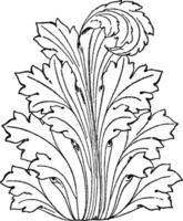 Leaf Displayed is often used as a design on Roman reliefs, vintage engraving. vector