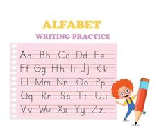 alfabeto letras rastreo hoja de cálculo con todas alfabeto letras vector