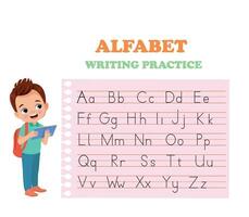 Alphabet letters tracing worksheet with all alphabet letters vector
