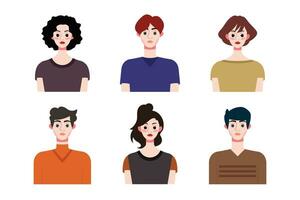 Set collection of people avatar design. Characters for social media and networking, website, app design, development, user profile, and user profile icons. Vector illustration.