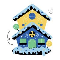 Trendy Gingerbread House vector