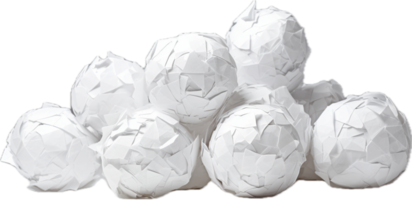 AI generated crumbled paper balls png