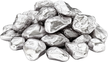 AI generated silver nuggets png