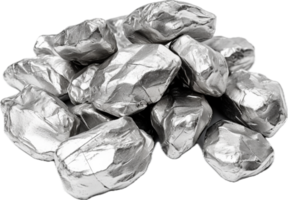 AI generated silver nuggets png