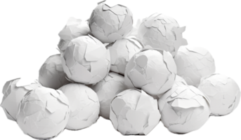 AI generated crumbled paper balls png