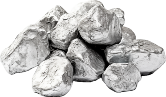 AI generated silver nuggets png