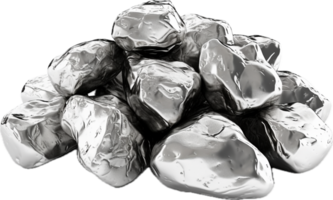 AI generated silver nuggets png