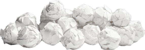 AI generated crumbled paper balls png