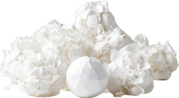 AI generated crumbled paper balls png