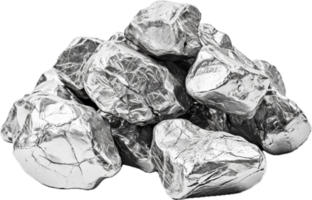 AI generated silver nuggets png