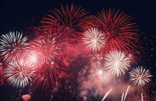 AI generated images of a group of colorful fireworks, photo