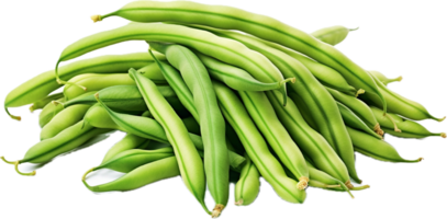 AI generated pile of raw green beans png