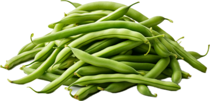 AI generated pile of raw green beans png