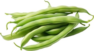 AI generated pile of raw green beans png