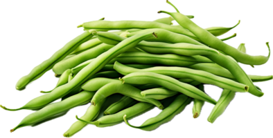 AI generated pile of raw green beans png