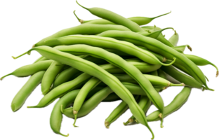 AI generated pile of raw green beans png