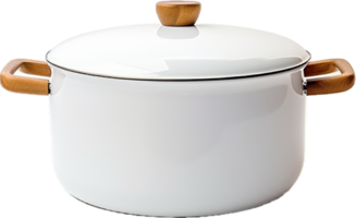 ai gegenereerd wit keramisch Koken pot of pan PNG