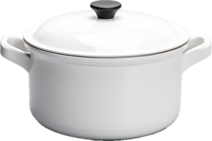 ai gegenereerd wit keramisch Koken pot of pan PNG