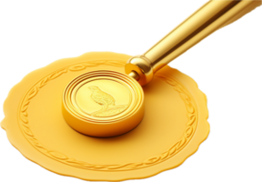 AI generated Gold wax seal png