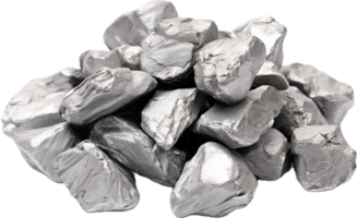 AI generated silver nuggets png