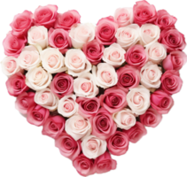 AI generated heart of roses png