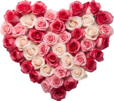 AI generated heart of roses png