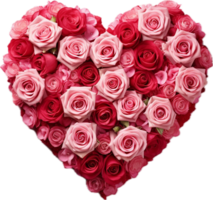 AI generated heart of roses png