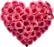 AI generated heart of roses png