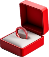 AI generated red ring box png