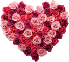 AI generated heart of roses png