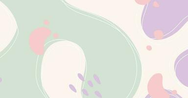 Abstract background various shapes and doodle objects pastel color vector