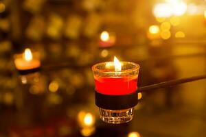 Aromatherapy candles in glass photo