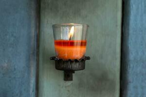 Aromatherapy candles in glass photo