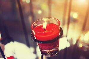 Aromatherapy candles in glass photo