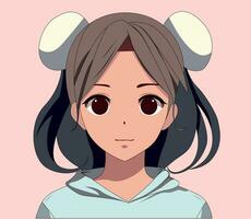 anime girl cartoon character illustration manually created vector