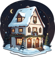 AI generated Christmas House Illustration Model png