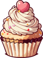 AI generated Cute Love Cupcake for Valentine Season png