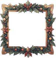 AI generated Christmas Frame Decoration Design png