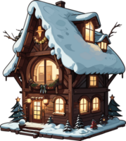 ai generiert Weihnachten Haus Illustration Design png