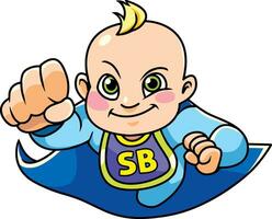 Super Baby Boy Flying vector