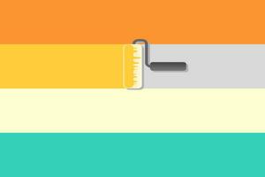 Paint roller brush on colorful background. Nature color background. Vector illustration.