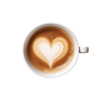 AI generated Hot Coffee  with heart foam latte art  ,Ai Generate png