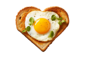 AI generated Heart shaped fried egg with toast ,Ai Generate png