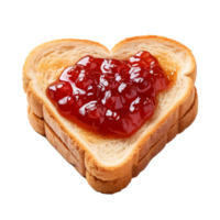 AI generated Toast with Heart Shaped Jam,  Ai Generate png