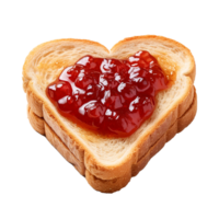 ai generiert Toast mit Herz geformt Marmelade, ai generieren png