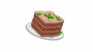 animated video of the typical Italian food Lasagna icon