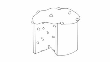 Animated sketch of the typical Italian food Panettone icon video