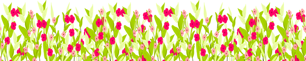 Cute Floral Border Clipart. Botanical Flower and Leaf Frame png