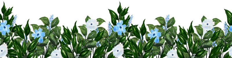 aguarela Primavera floral fronteira. botânico flor e folhas ilustração clipart png