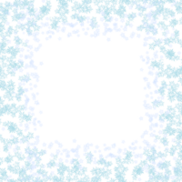 Blue Snowflake Frame Border. Winter Snowfall Background. png